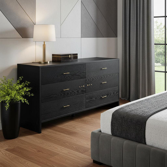 Six Drawer Double Dresser - Gray Ash