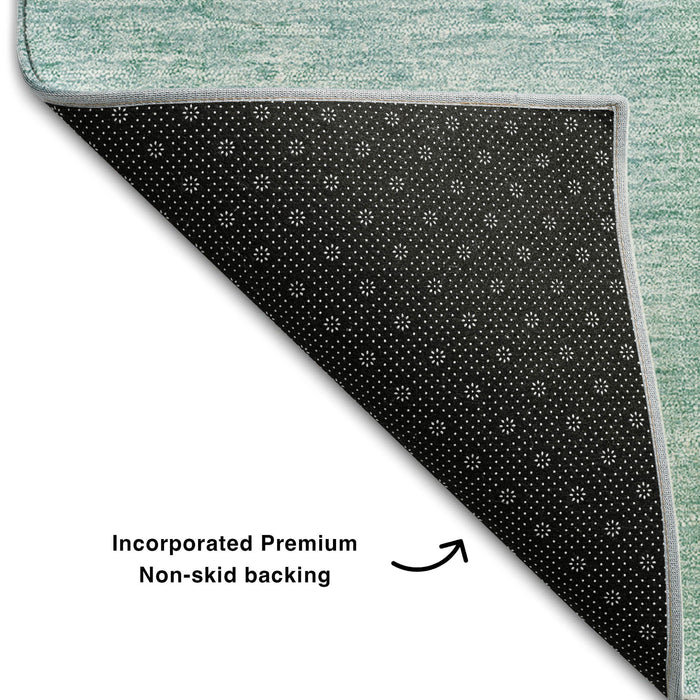 5' X 8' Patchwork Washable Area Rug With UV Protection (655236) - Teal / Ivory