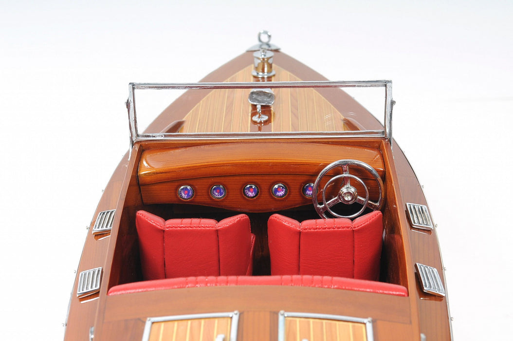 Hand Painted Decorative Boat - Brown