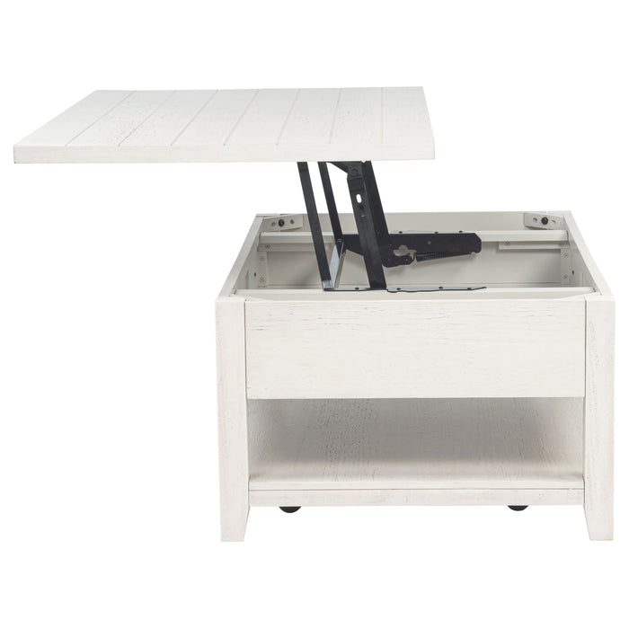 Payne 48-inch Mobile Lift Top Coffee Table Distressed White