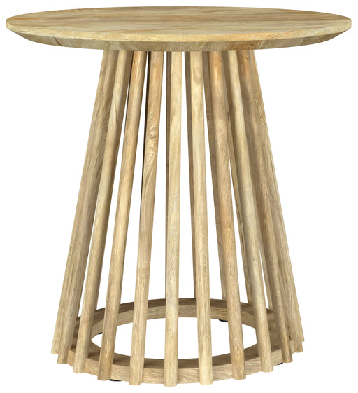 CoasterEveryday Touhy round solid wood end side table in natural mango finish