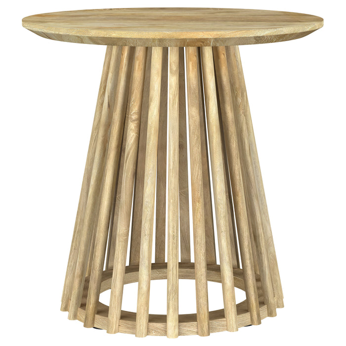 CoasterEveryday Touhy 2-piece round coffee and end table set in natural mango wood