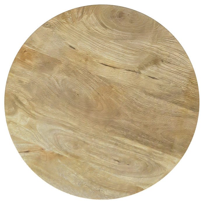 Touhy 2-piece round coffee and end table set in natural mango by CoasterEveryday