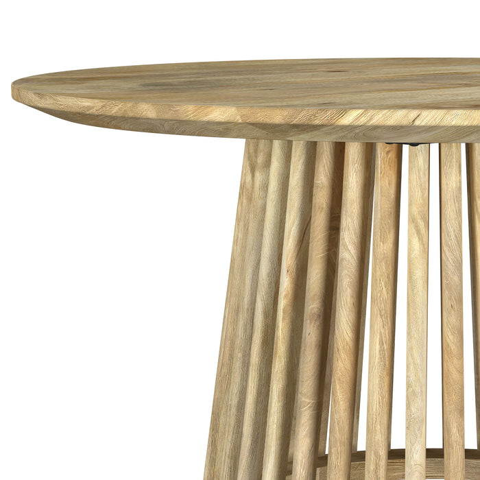 CoasterEveryday Touhy round solid wood cocktail coffee table in natural mango finish