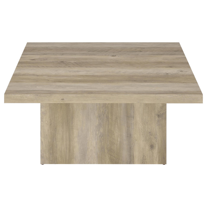 Devar 2-piece Square Coffee End Table Set Distressed Pine