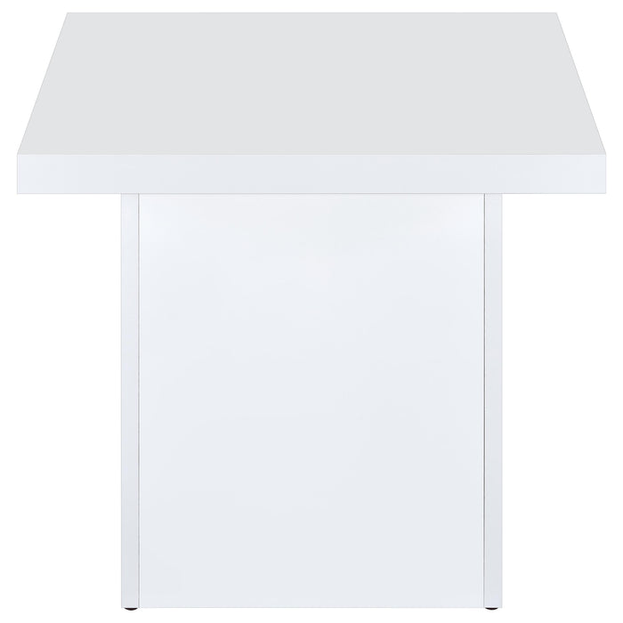 Devar 2-piece Square Coffee End Table Set White High Gloss