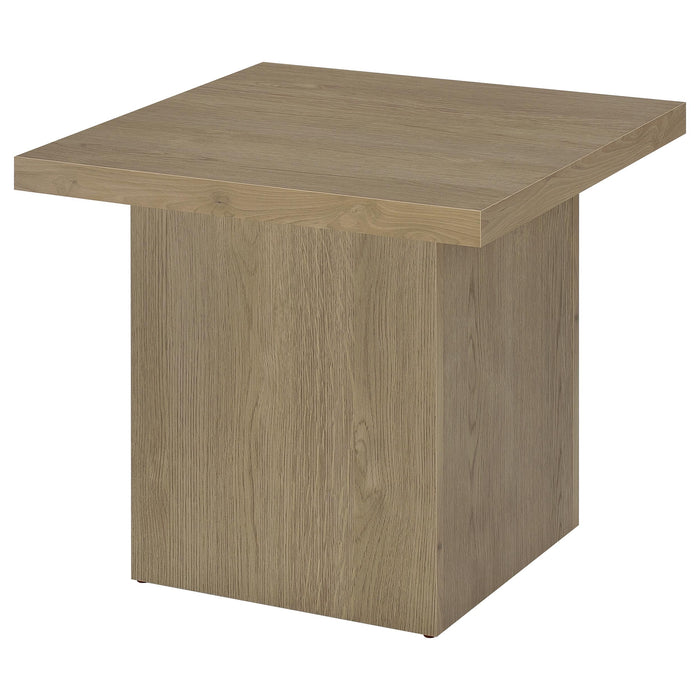Devar 3-piece Square Cocktail Coffee End Table Set Latte
