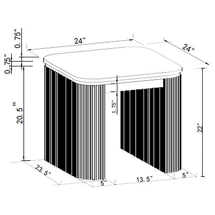 HP0426 End Table  Charcoal