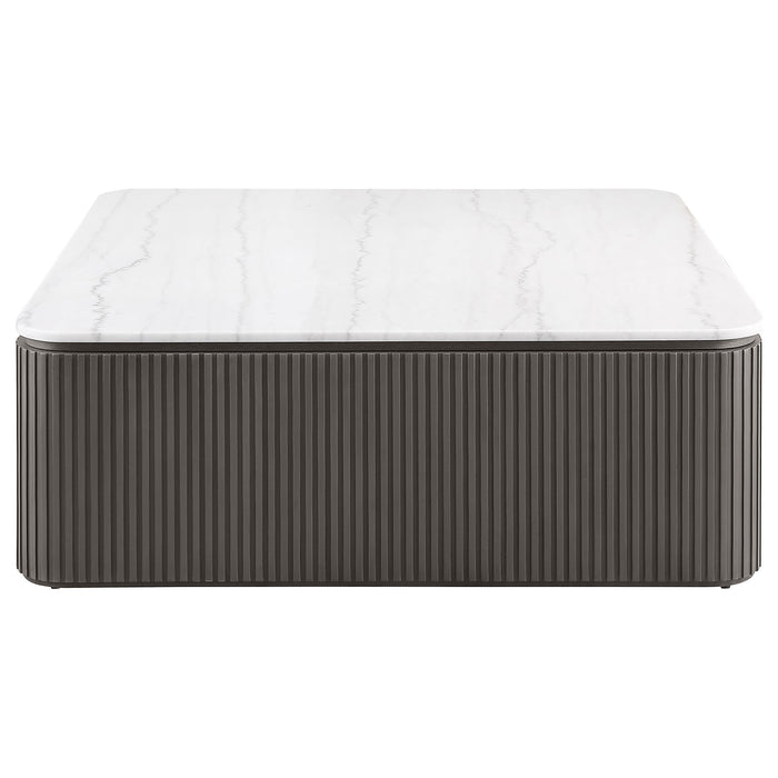 Lior Square Marble Top Coffee Table Charcoal