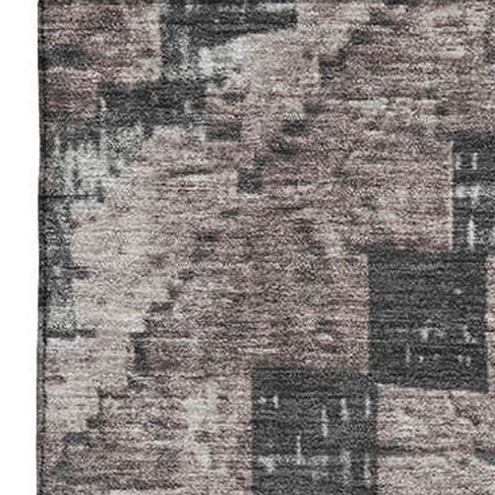 10' X 14' Diamond Washable Area Rug With UV Protection (707089) - Taupe / Charcoal / Gray
