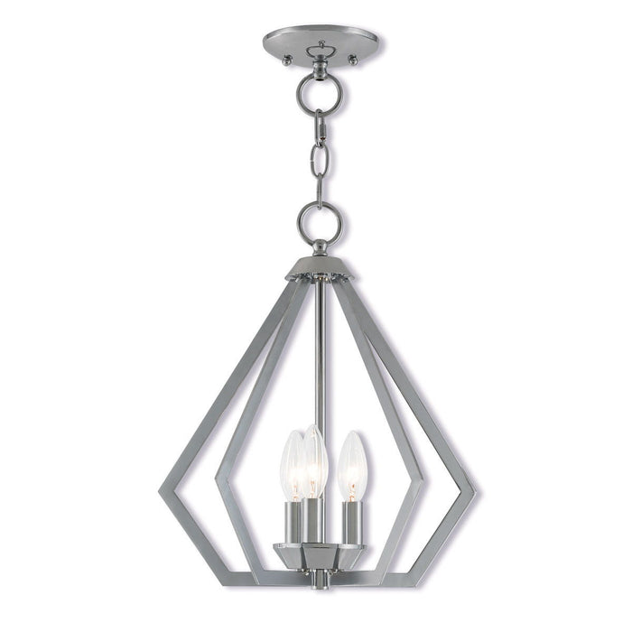 16" Three Light Dimmable Chandelier With Shades - Silver