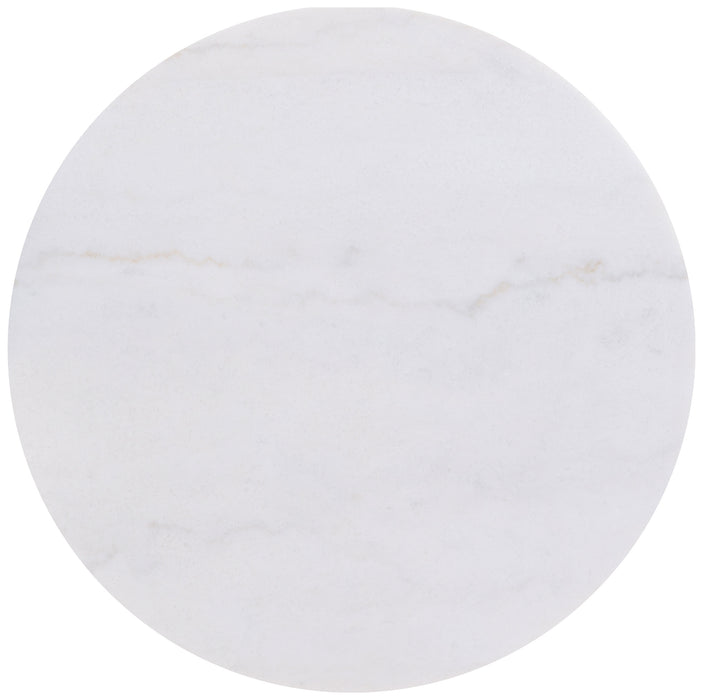 Jason 2-piece Round White Marble Coffee Table Set Honey Brown