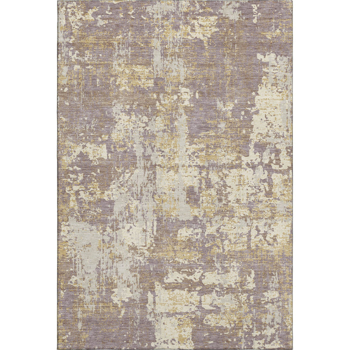 10' X 14' Abstract Washable Area Rug With UV Protection (679144) - Lavender / Gold / Ivory