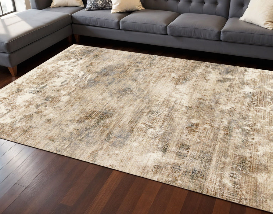 8' X 10' Abstract Area Rug (660230) - Cream / Gray / Tan