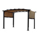 Giga outdoor patio pergola gazebo with steel frame and retractable canopy, providing sun shelter and outdoor shade.