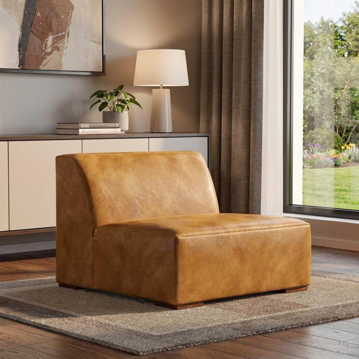 34" Sienna Leather Arm Chair - Brown