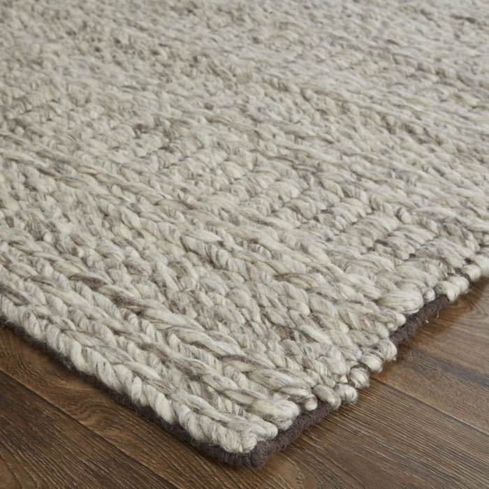 8' x 11' Wool Tribal Hand Woven Area Rug - Gray And Ivory