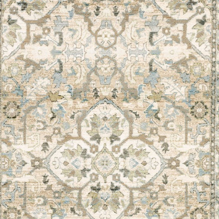 7' x 9' Medallion Area Rug - Beige And Ivory