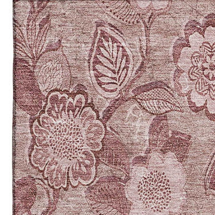 10' X 14' Floral Washable Area Rug With UV Protection (708778) - Blush / Pink