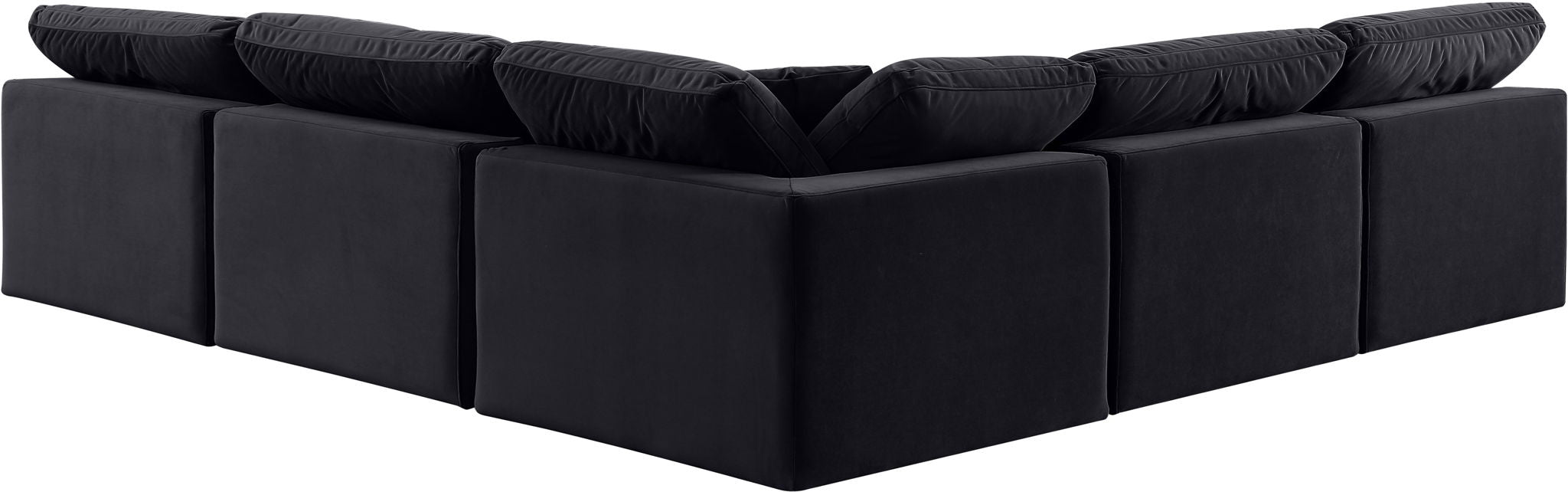 Comfy - 5 Piece Velvet Modular Corner Armless Sectional