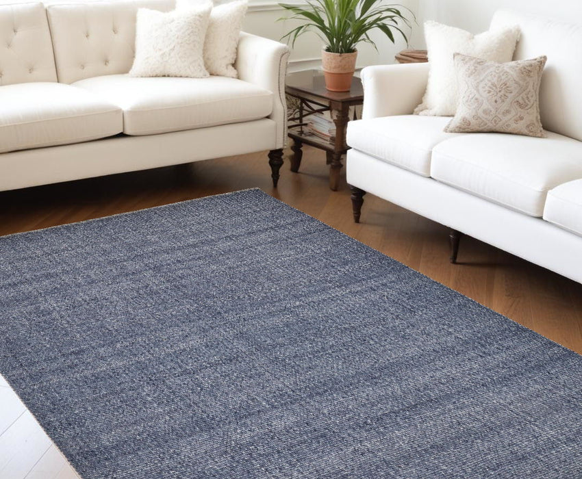 9' x 12' Hand Woven Area Rug - Dark Blue