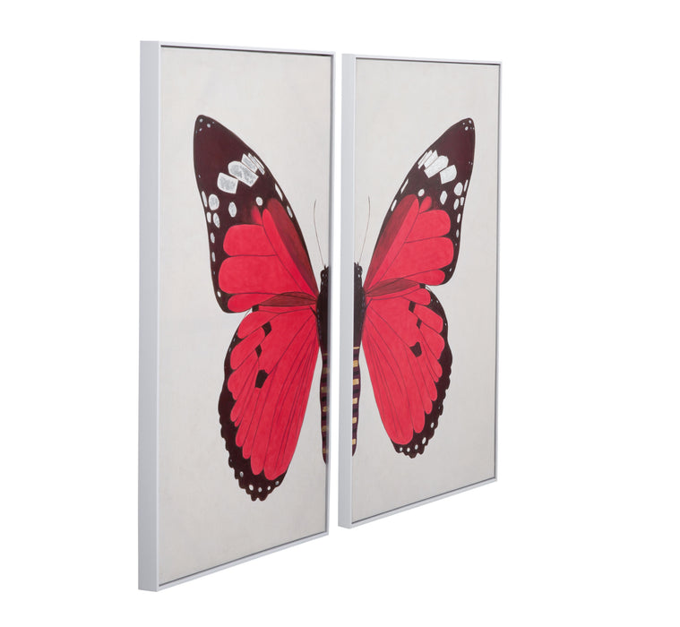 Butterfly - Canvas Art (Set of 2) - White