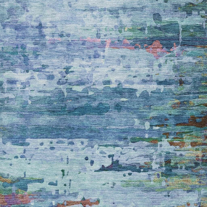 10' X 14' Abstract Washable Area Rug With UV Protection (715441) - Blue / Purple
