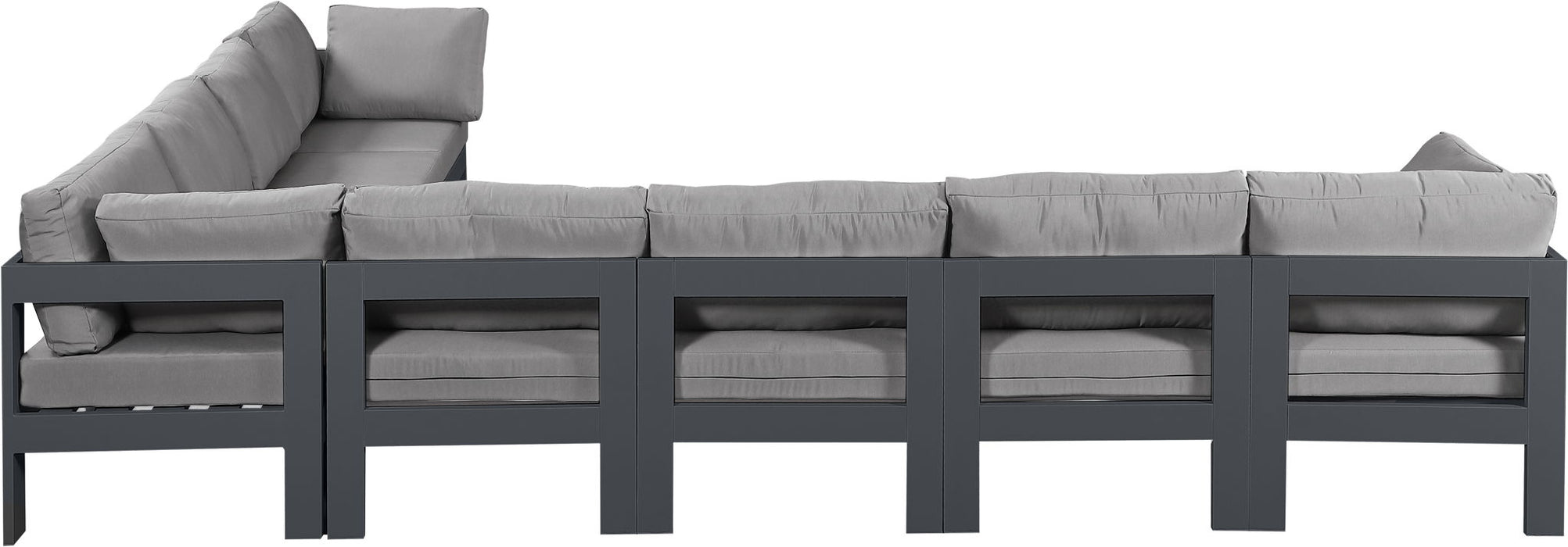 Nizuc - Outdoor Patio 8 Piece Modular Sectional With Gray Frame