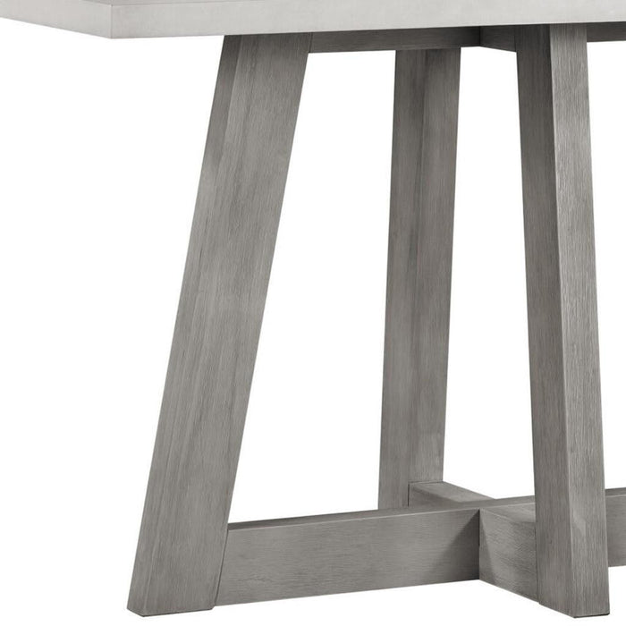 Concrete And Solid Wood Rectangular Bar Table - Gray
