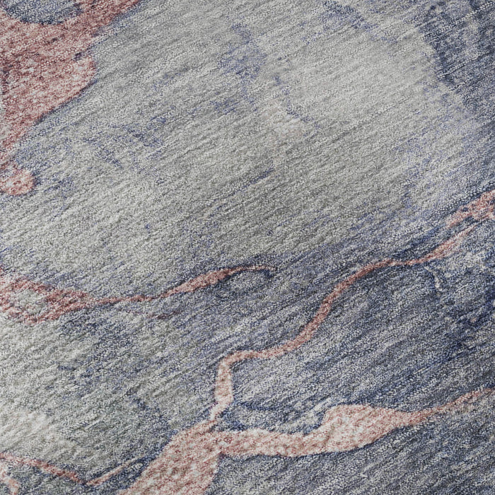 10' X 14' Abstract Washable Area Rug With UV Protection (718262) - Blush / Gray