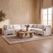 Meridian Furniture Hammond velvet performance fabric 6-piece corner sectional with plush cushions and sleek upholstery in a modern living room