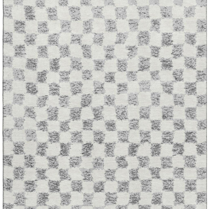 10' X 14' Geometric Washable Area Rug With UV Protection (709390) - Gray / Ivory