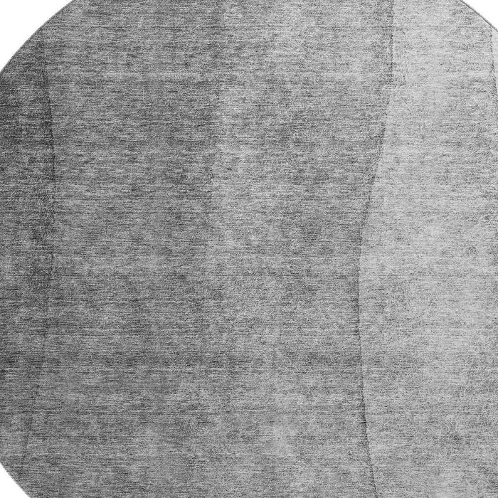 8' Ombre Washable Round Rug With UV Protection (652722) - Gray / Ivory