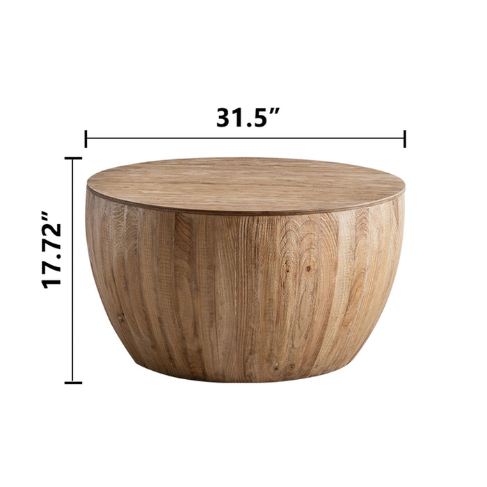 Vintage Giga barrel coffee table with storage, featuring a rustic wooden finish and spacious interior for living room decor.