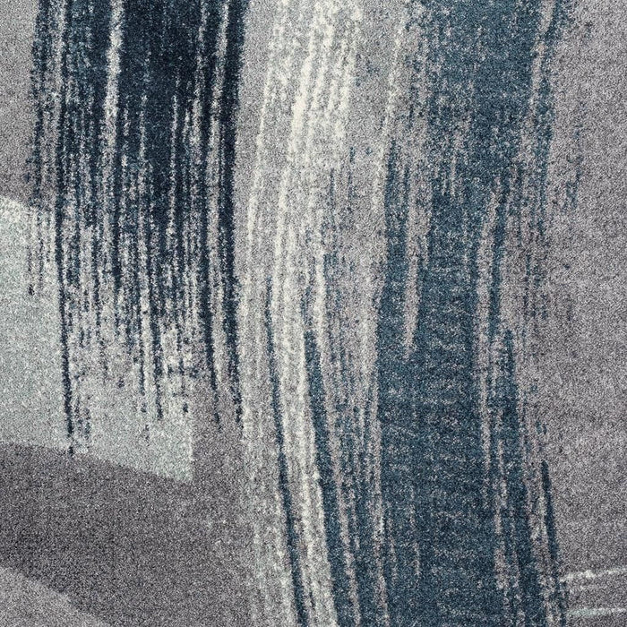 2' X 3' Abstract Area Rug (610348) - Blue / White