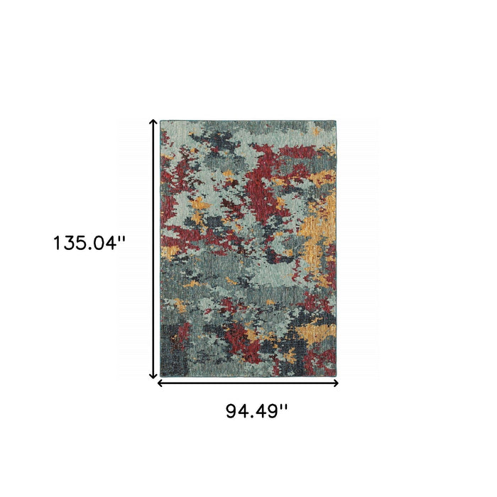 8' x 11' Abstract Power Loom Area Rug - Blue
