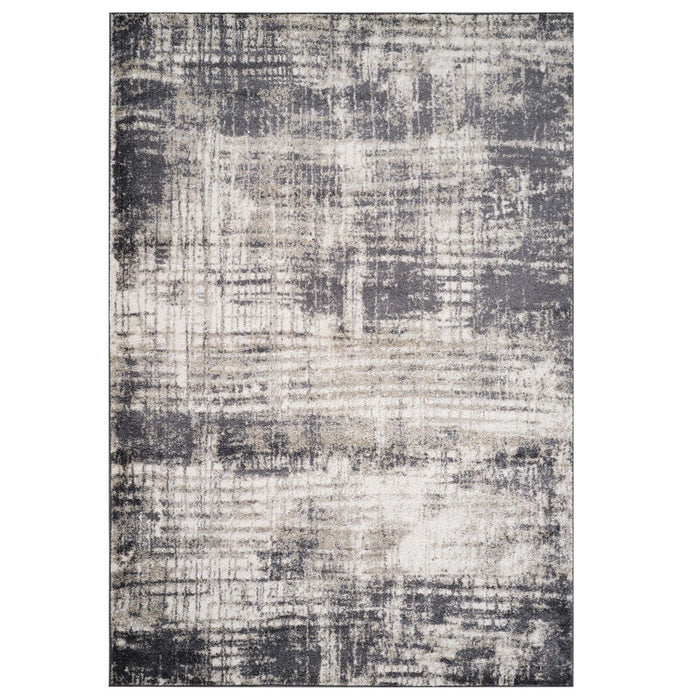 9' X 12' Abstract Area Rug - Gray And Ivory
