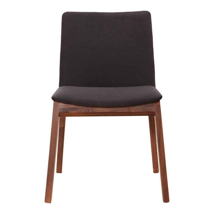 Upholstery Solid Wood Dining Room Side Chairs (Set of 2) - Black / Walnut