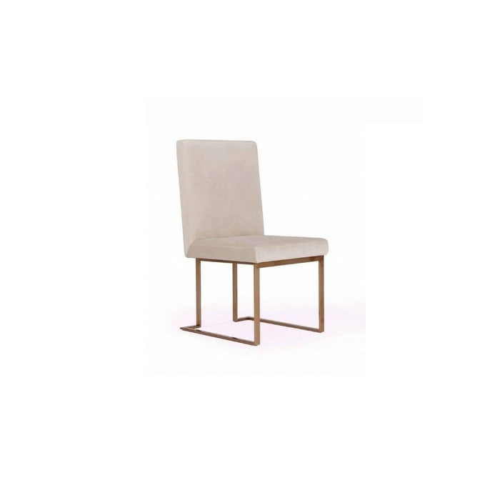 Upholstered Velvet Dining Side Chairs (Set of 2) - Beige