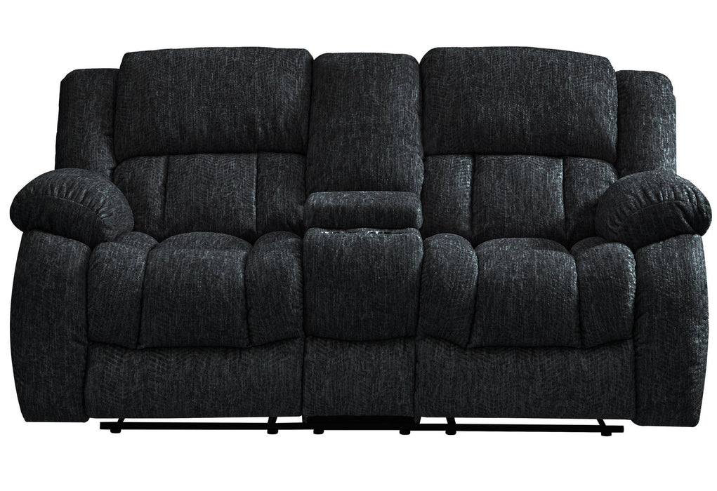 Manual Reclining Loveseat With Storage - Black