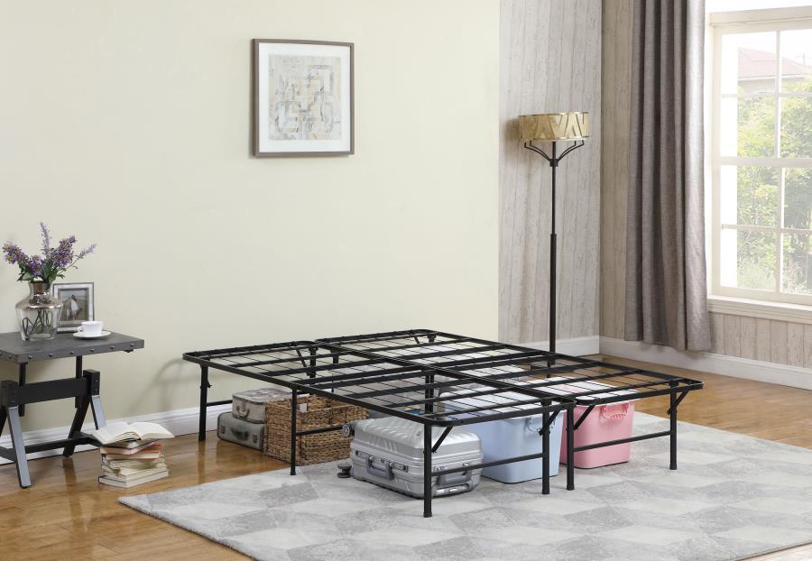 Mabel - Metal Eastern King Mattress Support Platform Bed - Black
