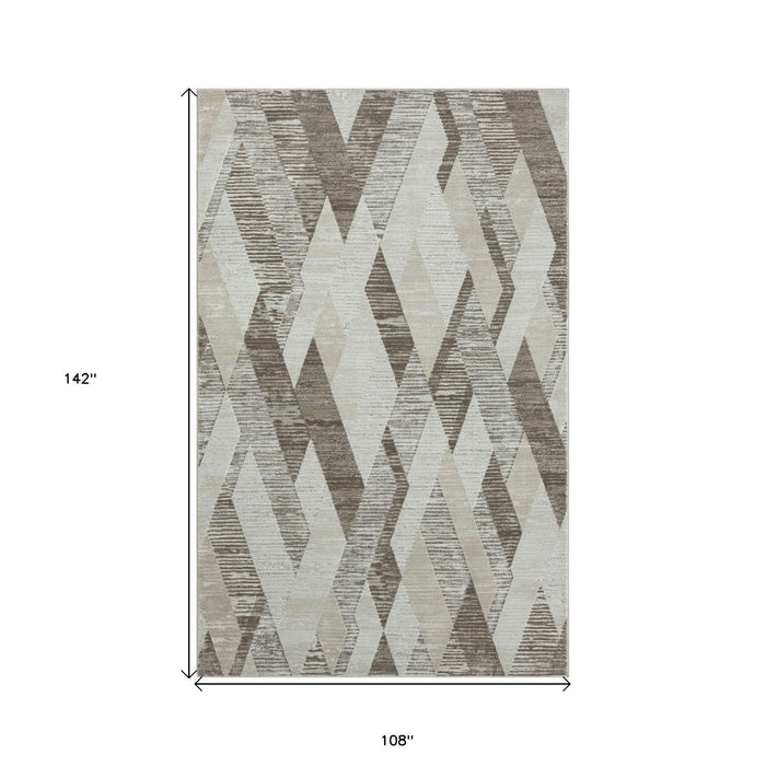 9' x 11.8' Geometric Area Rug - Gray