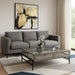 Gray and black glass and metal square coffee table with shelf, modern HomeRoots coffee table for living room decor.