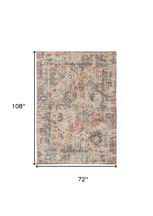7' x 9' Oriental Non Skid Area Rug - Red