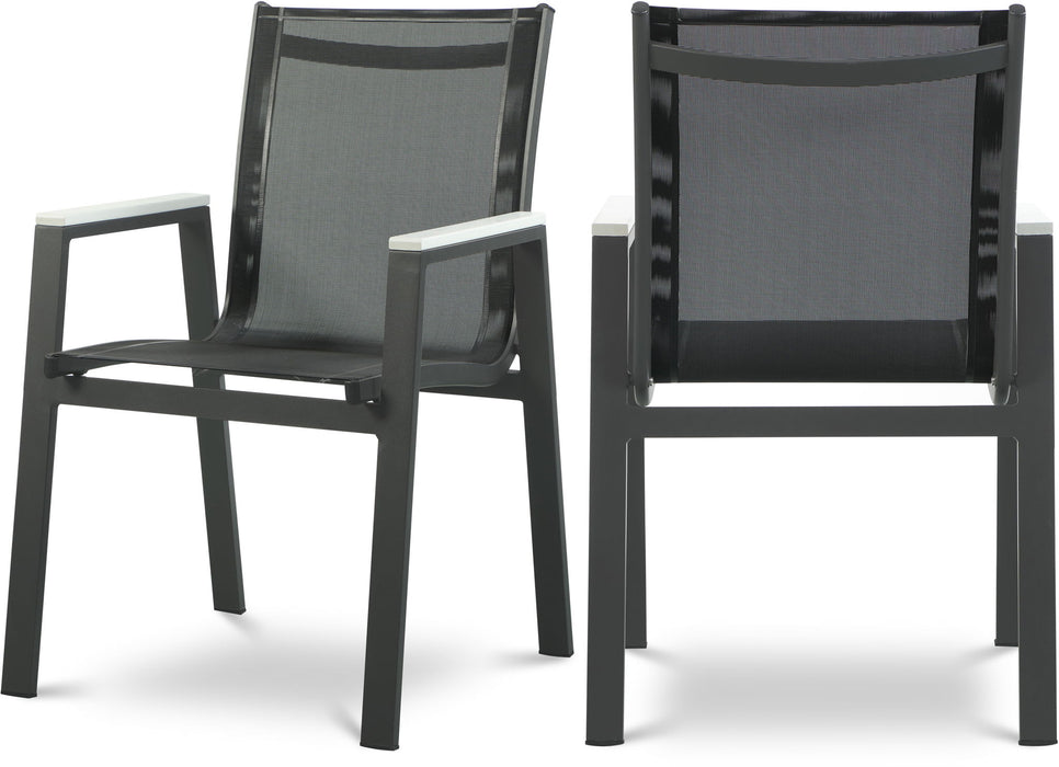 Nizuc - Outdoor Patio Dining Arm Chair With Gray Frame (Set of 2)