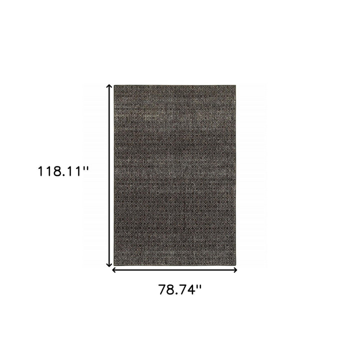 7' x 10' Geometric Power Loom Area Rug - Gray