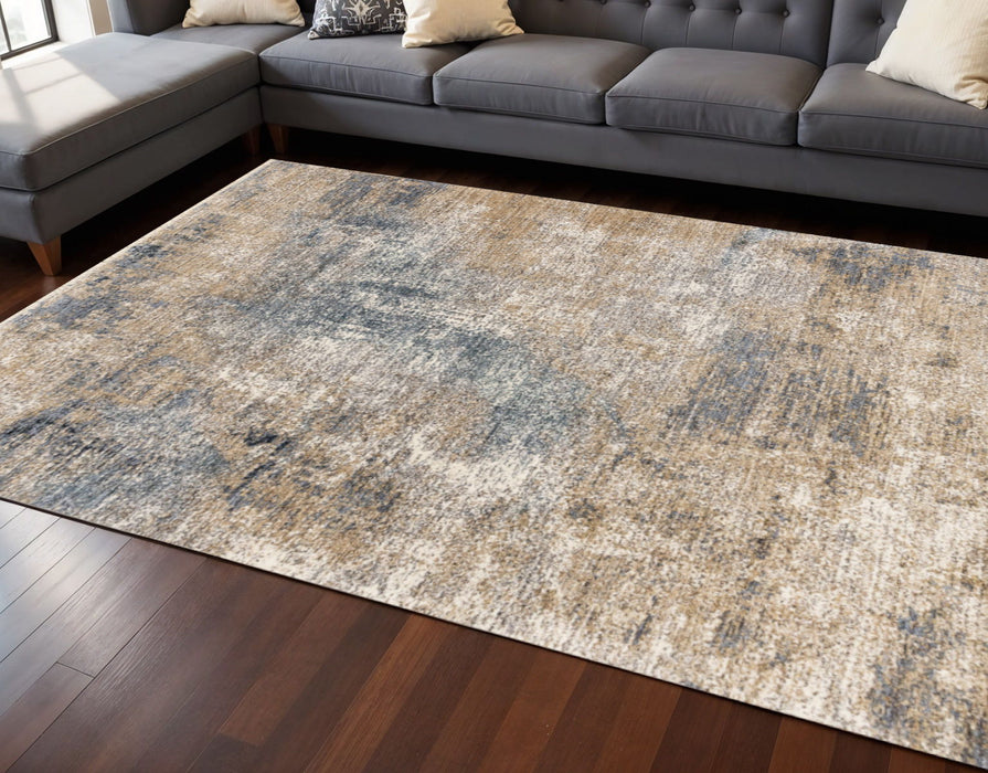 8' X 10' Abstract Area Rug (660254) - Beige / Blue