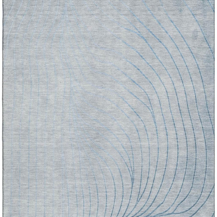 10' X 14' Abstract Washable Area Rug With UV Protection (718133) - Sky Blue / Silver
