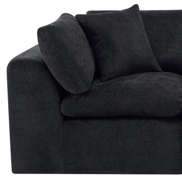 Chenille Modular Sofa Chaise With Toss Pillows (725202) - Black