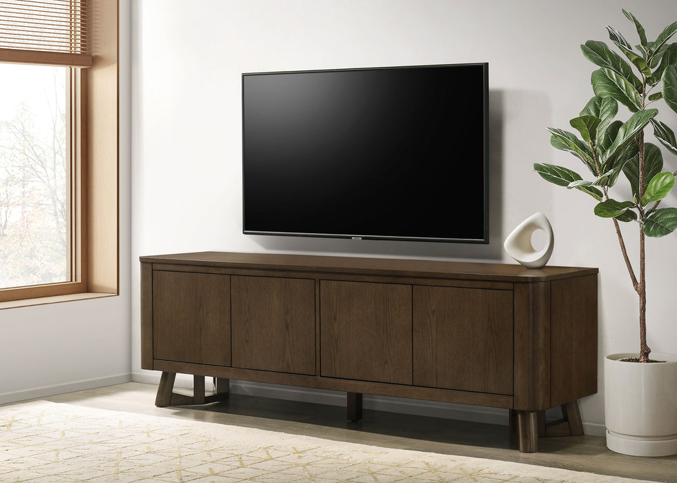 Trotter 71-inch 4-Door Wood TV Stand Media Console Brown